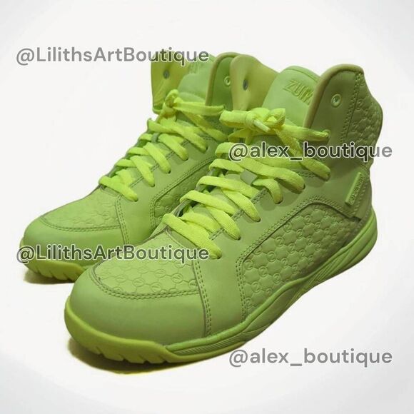 Zumba Energy Boss High Top Sneakers Yellow Green Unisex Size 9 (F021) - Picture 5 of 13